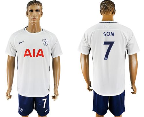 Tottenham Hotspur #7 Son White/Blue Soccer Club Jersey